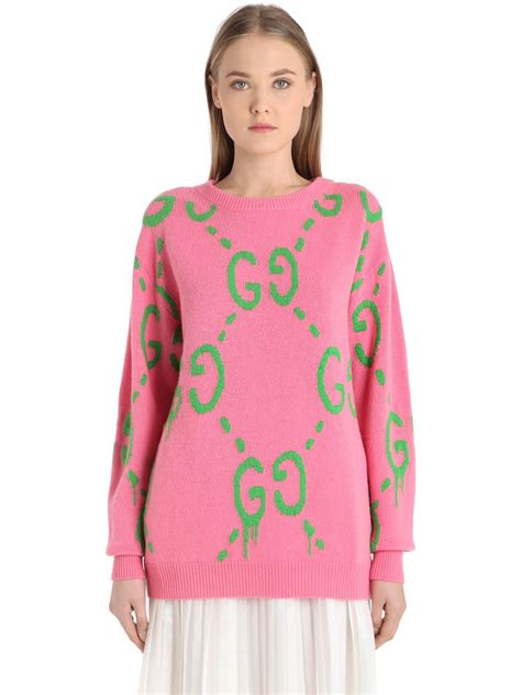 pink green gucci sweater|pink Gucci sweatshirt.